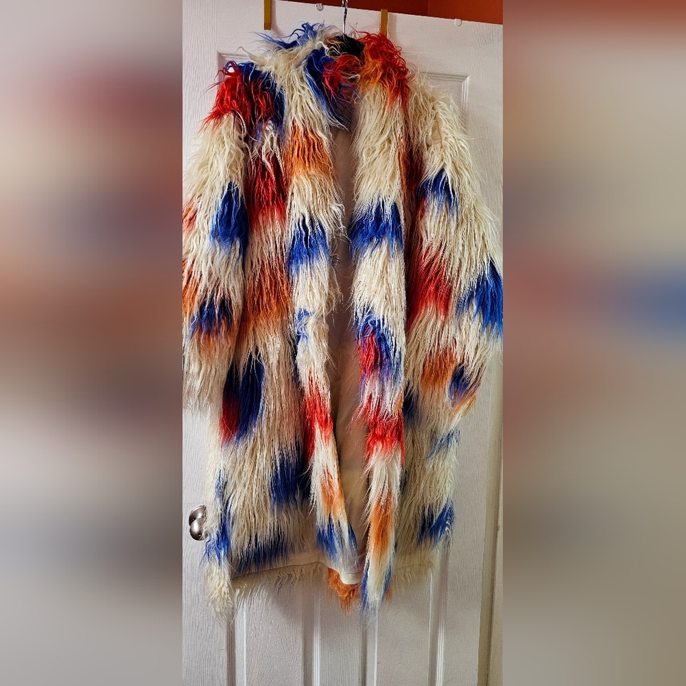 Multicolor Faux Fur Teddy Jacket
